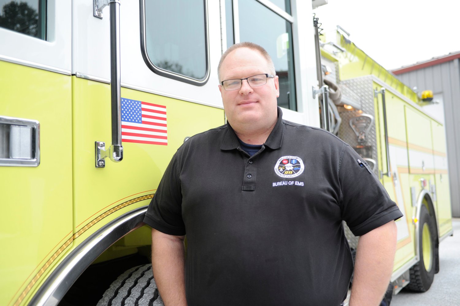 Alex Rau, Sullivan County E-911 and EMS coordinator, joined the Liberty Volunteer Ambulance Corps at the age of 16. “We have a great team of public safety people,” said Rau of the 911 Center that serves more than 70 agencies.